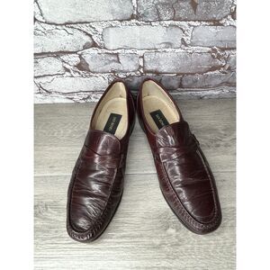 San Remo Burgundy Leather Slip On Loafers Dress Shoes Men’s Sz 11M US/44EU